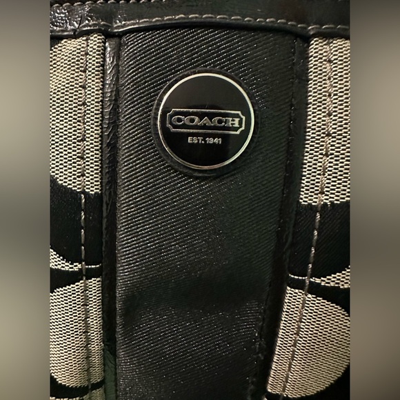 Coach Vintage Black Mini Tote Bag Y2K 90s Monogram Signature Purse Handbag Women - Picture 4 of 6